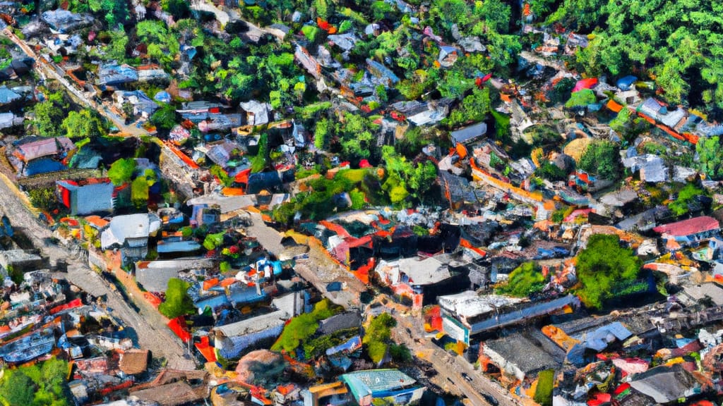 Washingtonville, New York painted from the sky