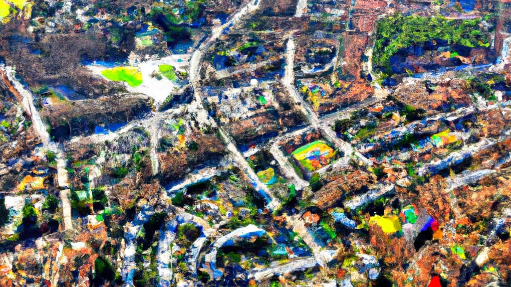 Wellesley, Massachusetts painted from the sky
