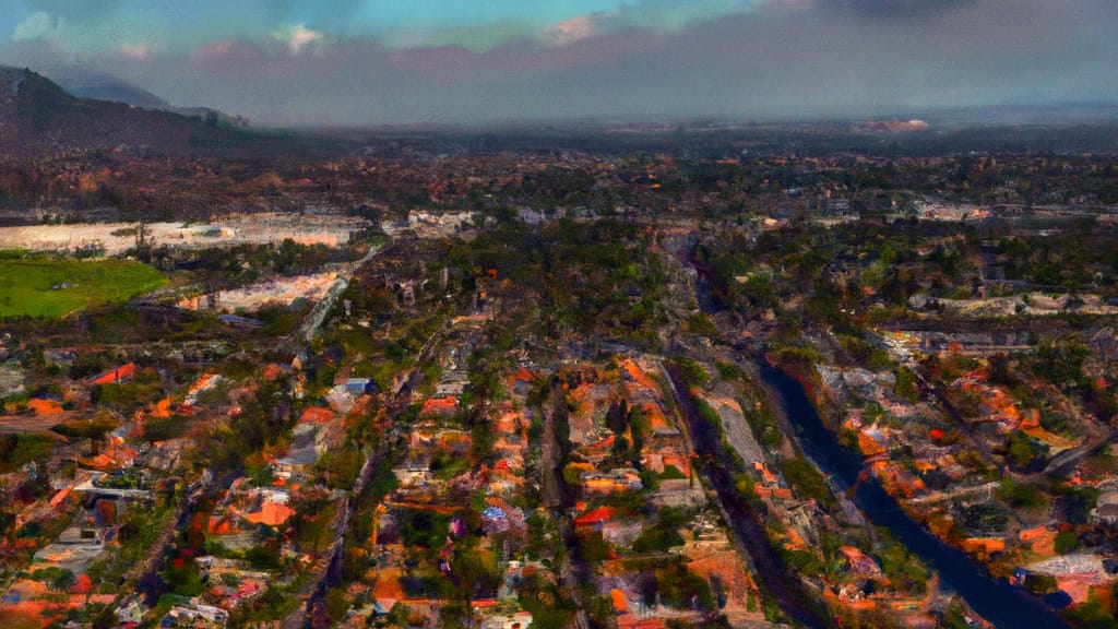 West Covina, California painted from the sky
