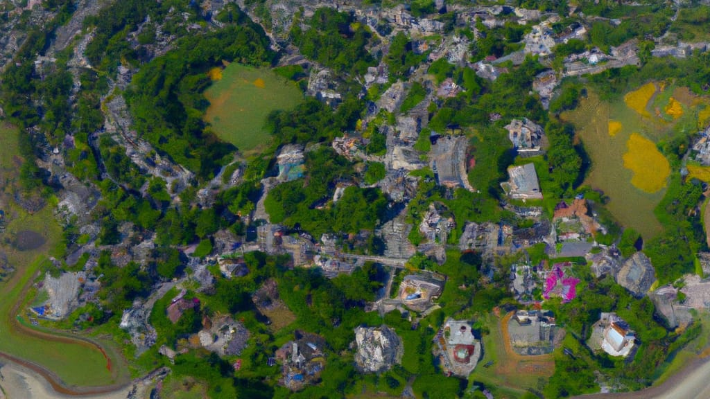 West Greenwich, Rhode Island painted from the sky