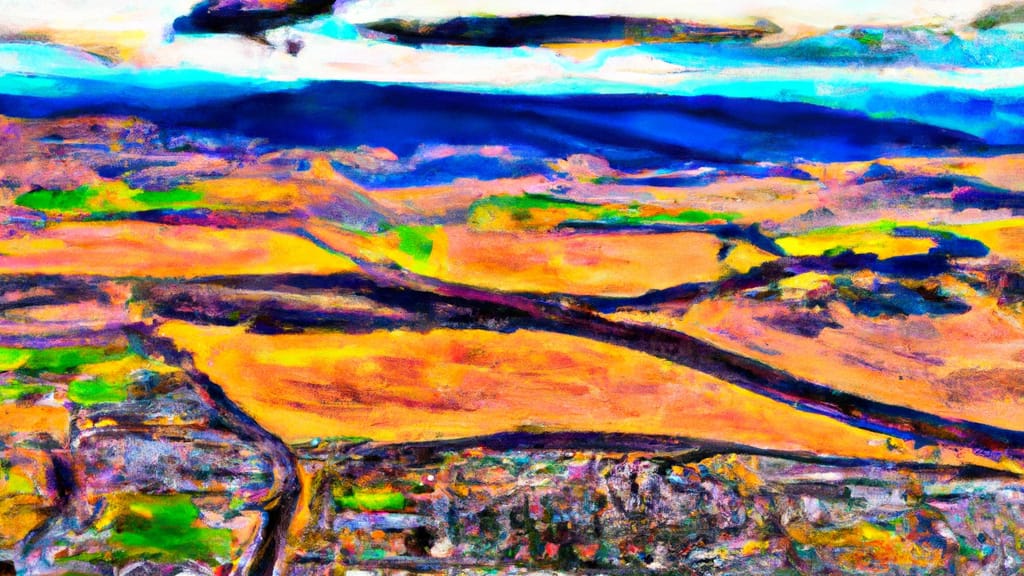 West Richland, Washington painted from the sky
