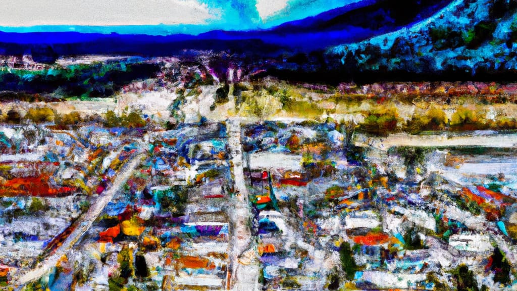 White City, Oregon painted from the sky