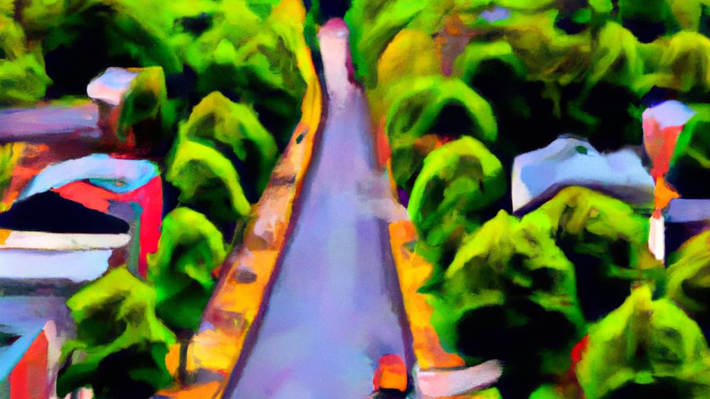Willow Street, Pennsylvania painted from the sky
