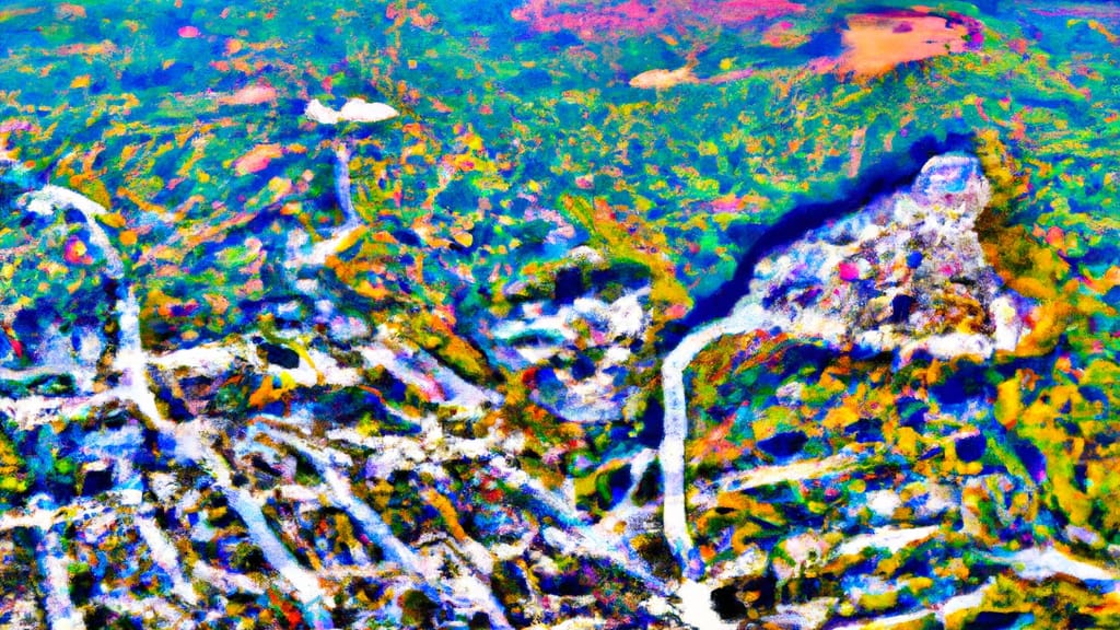 Windham, New Hampshire painted from the sky