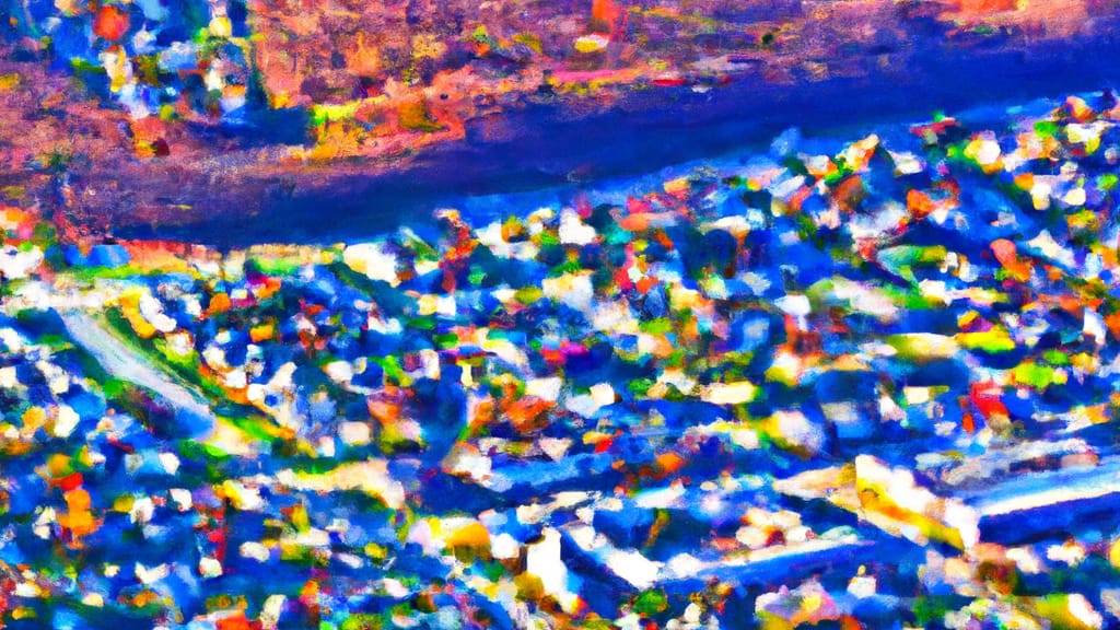 Windsor Locks, Connecticut painted from the sky