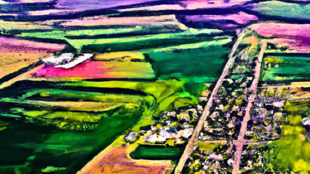 Winfield, Illinois painted from the sky