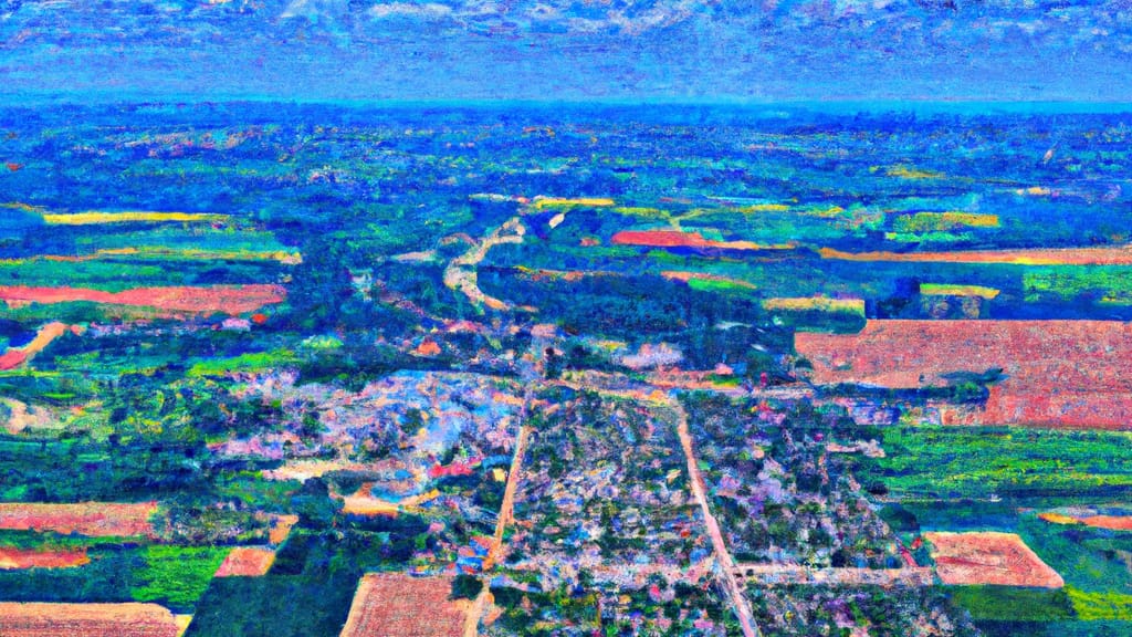 Winnebago, Illinois painted from the sky