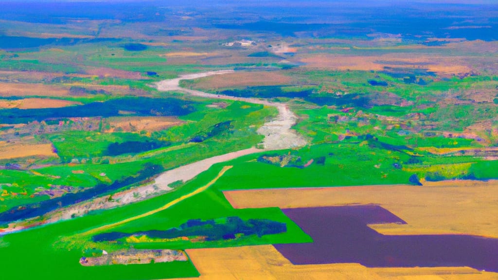 Wood River, Illinois painted from the sky