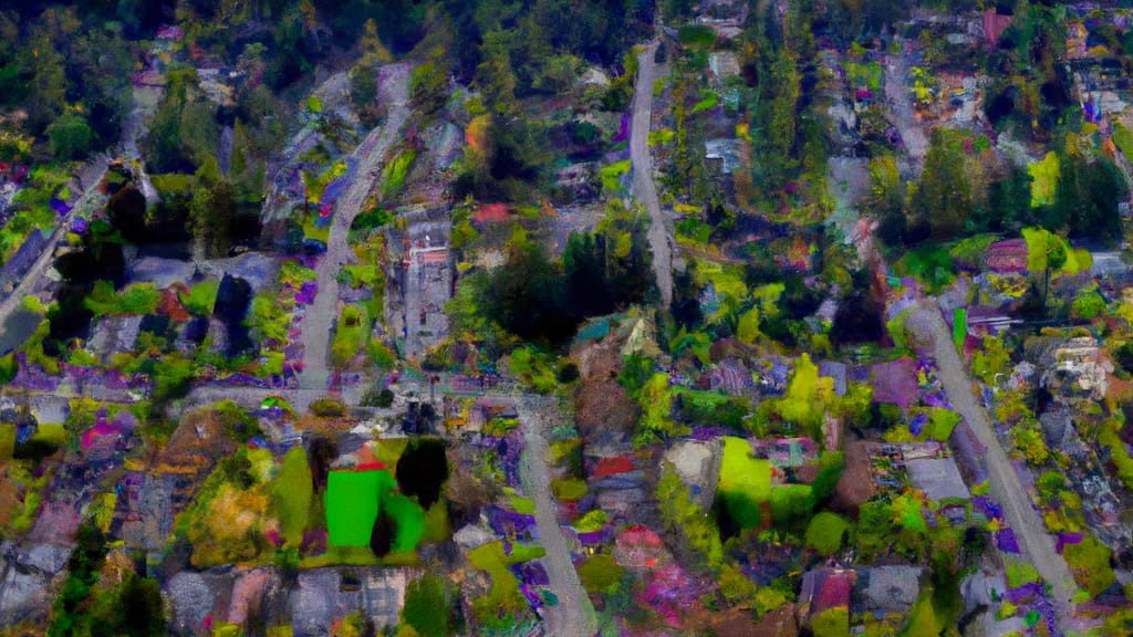 Woodinville, Washington painted from the sky