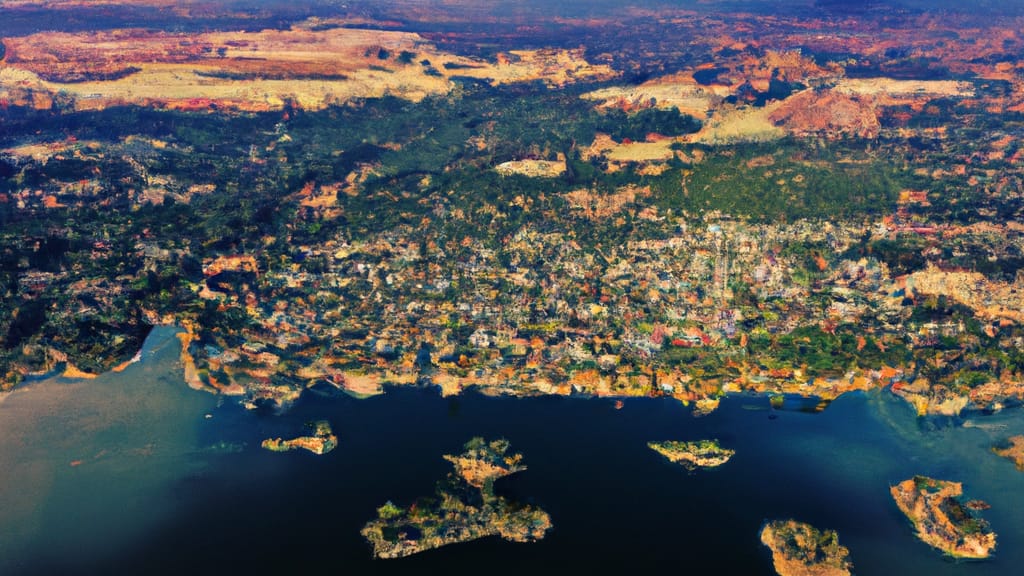 Woodlake, California painted from the sky