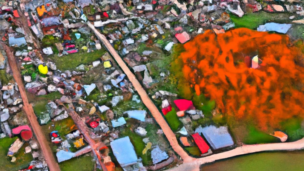 Ash Grove, Missouri painted from the sky