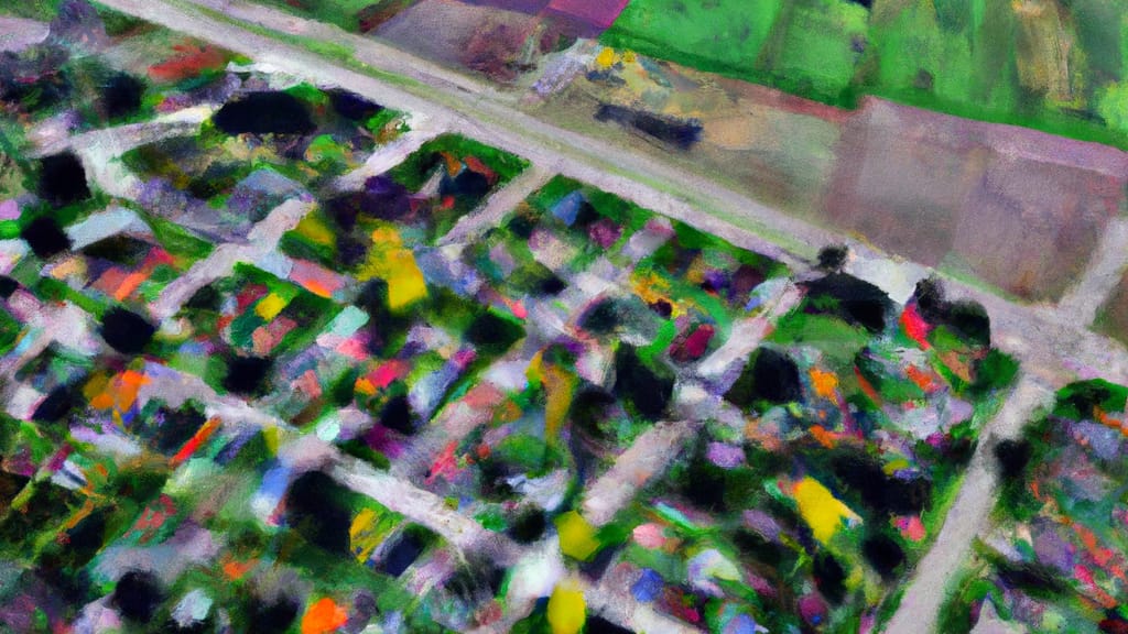 Atwater, Ohio painted from the sky
