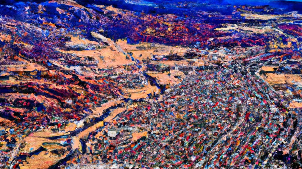 Bear River City, Utah painted from the sky