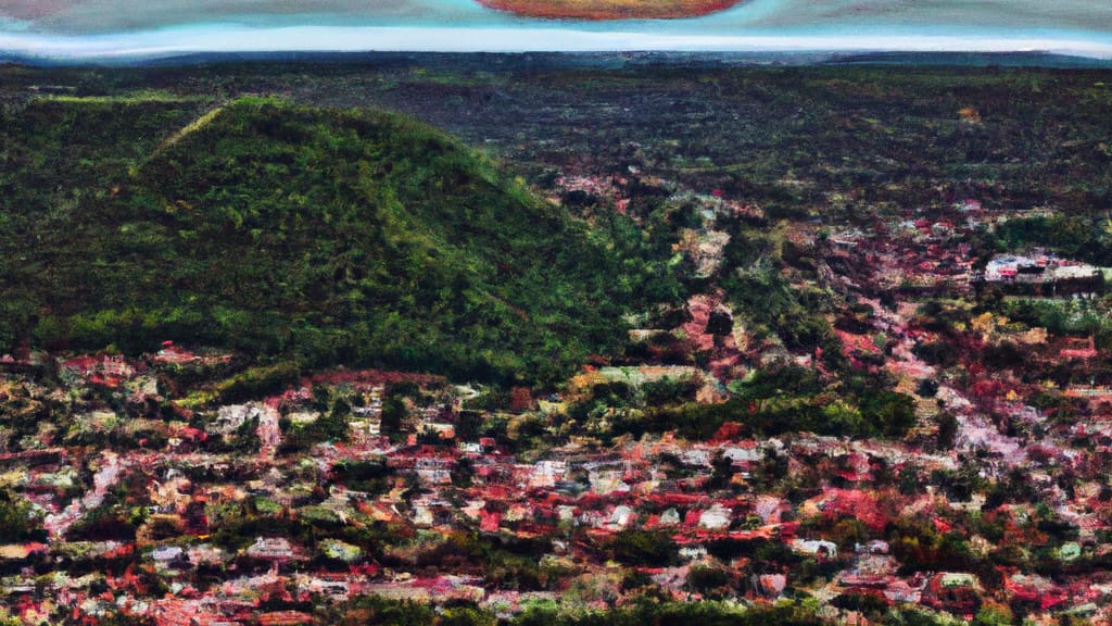 Bluff City, Tennessee painted from the sky
