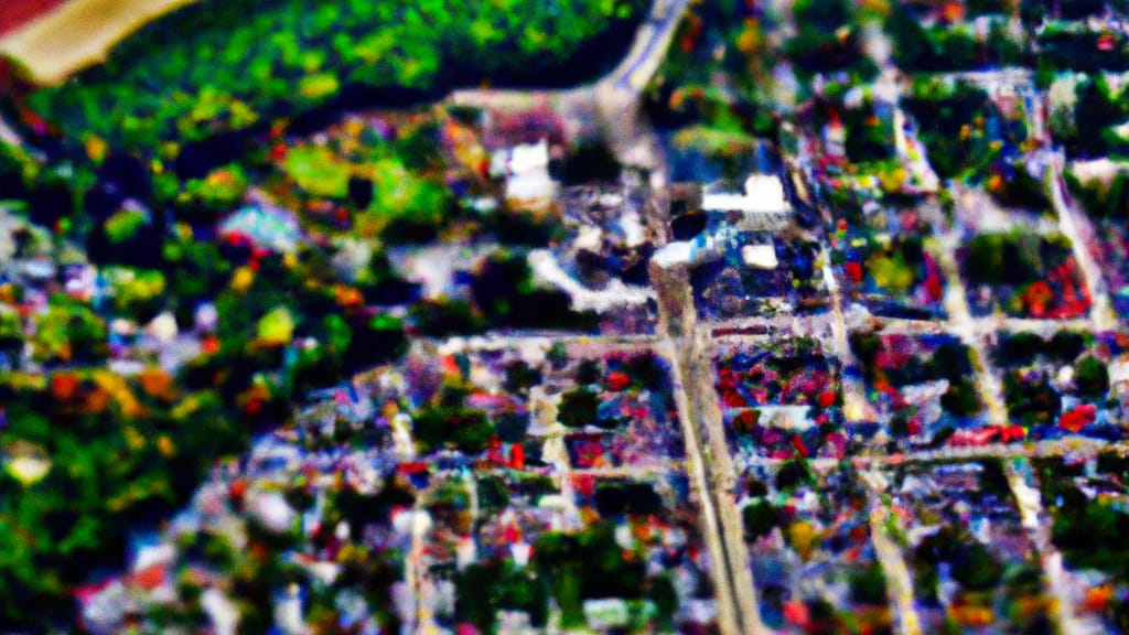 Cambridge, Wisconsin painted from the sky