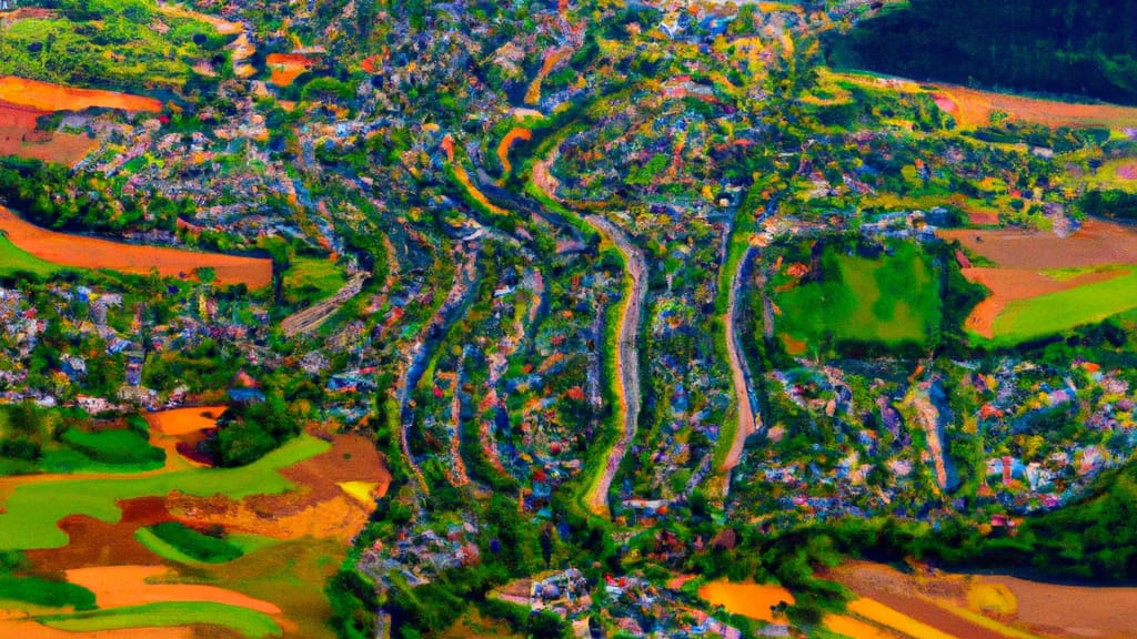 Center Valley, Pennsylvania painted from the sky