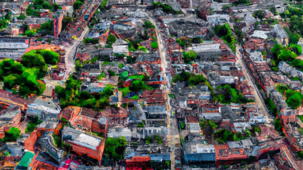 Chestertown, Maryland painted from the sky