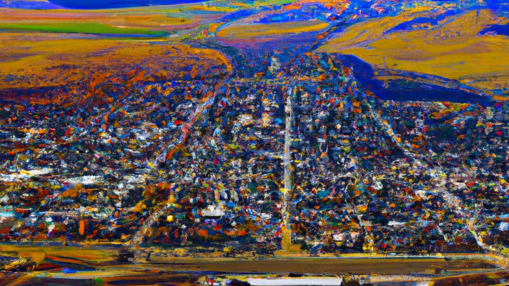 Clancy, Montana painted from the sky