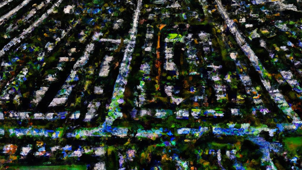 Coral Springs, Florida painted from the sky
