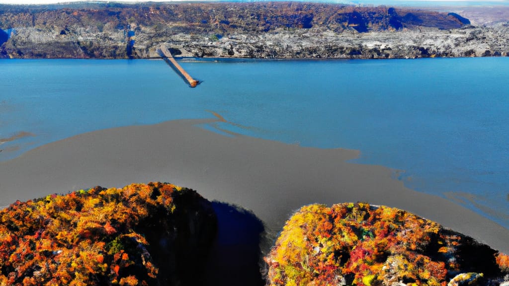 Croton on Hudson, New York painted from the sky