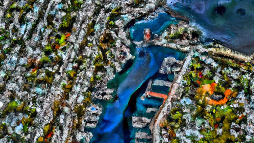 Crystal River, Florida painted from the sky