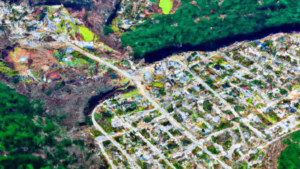 Dawsonville, Georgia painted from the sky
