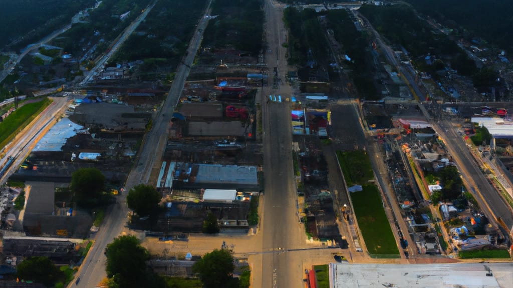 Defiance, Missouri painted from the sky