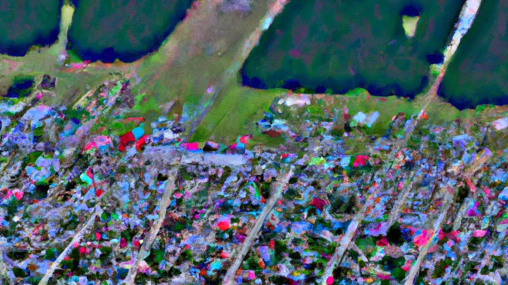 Downsville, Louisiana painted from the sky