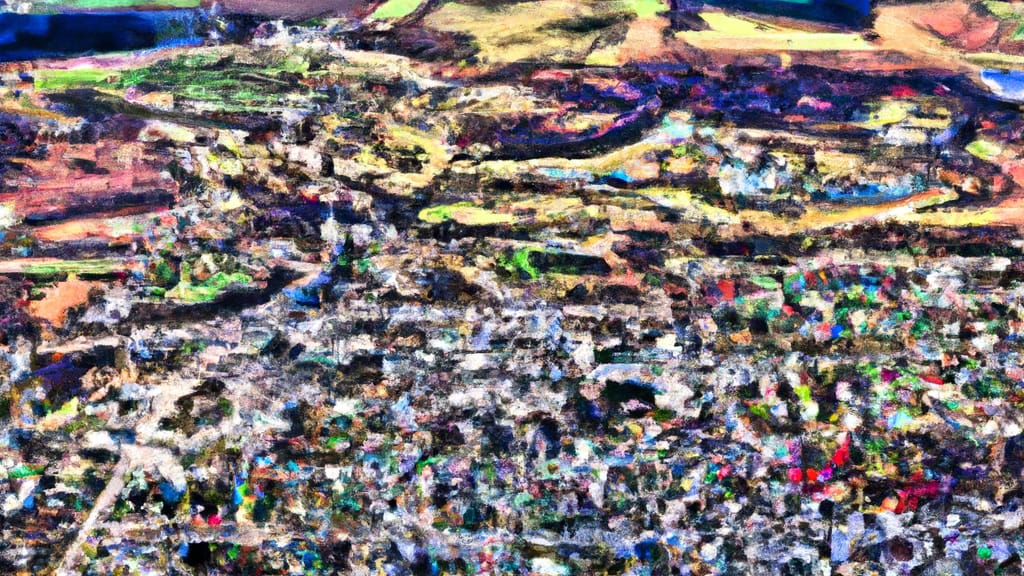 Eddyville, Iowa painted from the sky