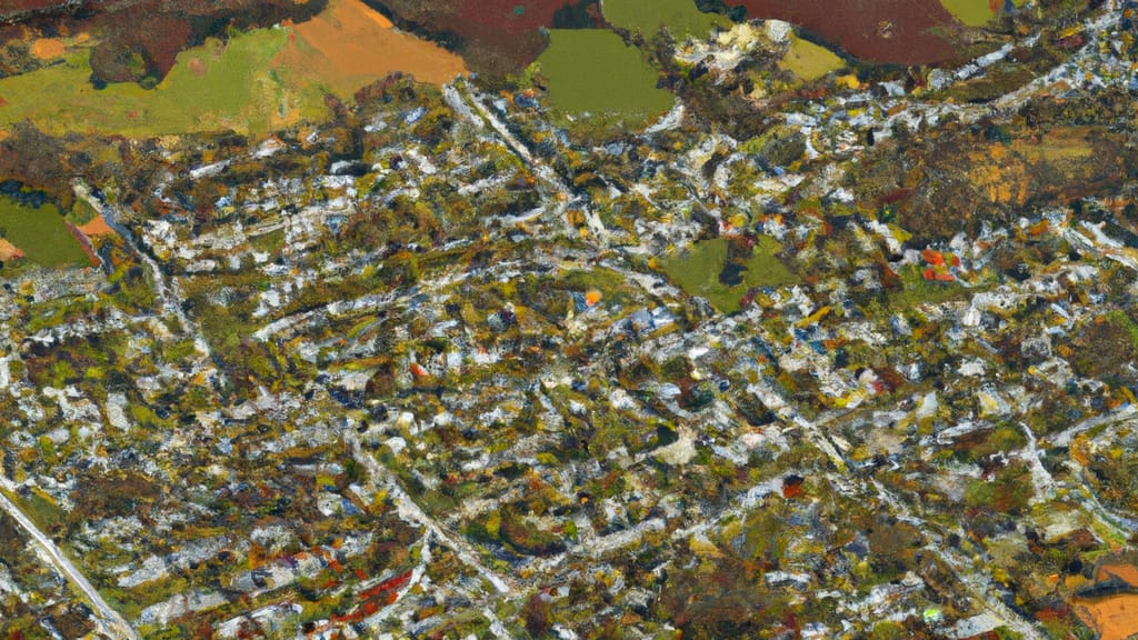 Emmitsburg, Maryland painted from the sky