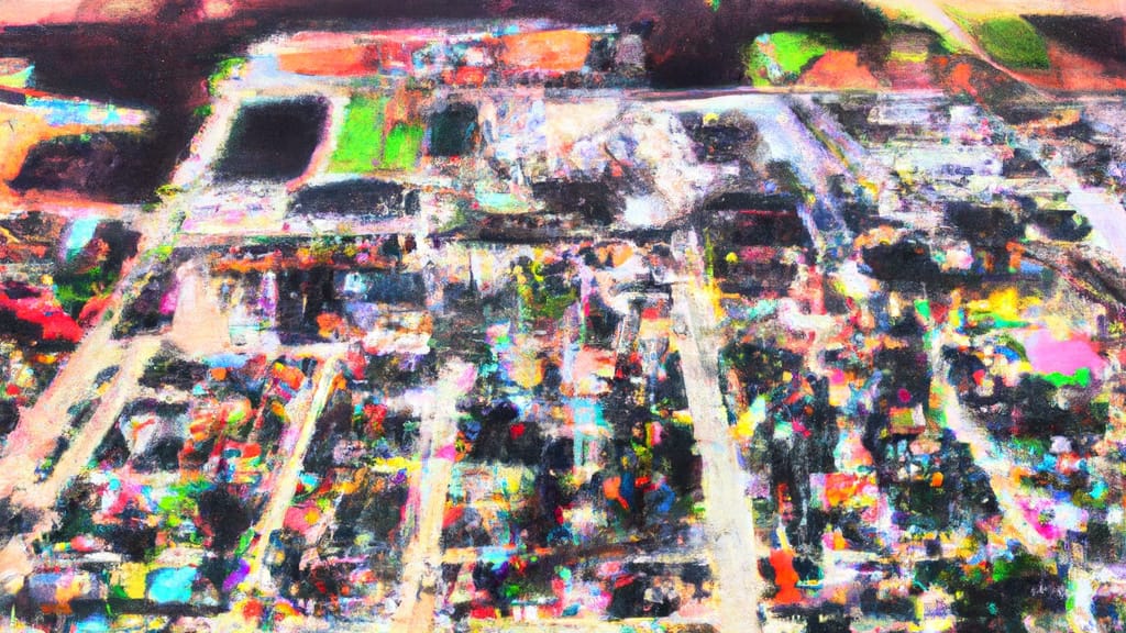 Evansville, Wisconsin painted from the sky