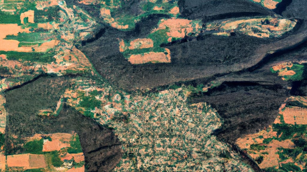 Flanders, New Jersey painted from the sky
