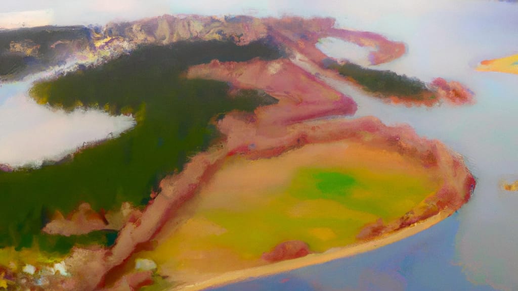 Fox Island, Washington painted from the sky