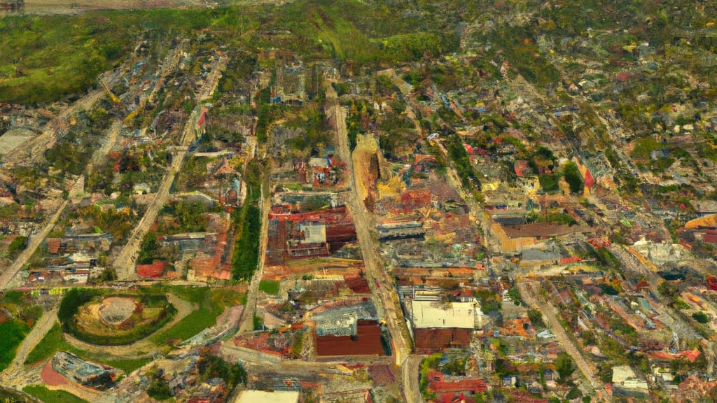 Fredonia, Wisconsin painted from the sky