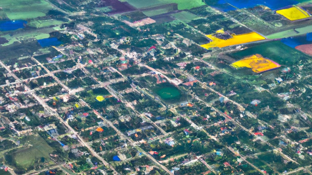 Girard, Illinois painted from the sky