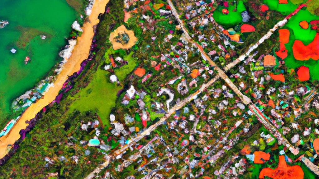 Haleiwa, Hawaii painted from the sky