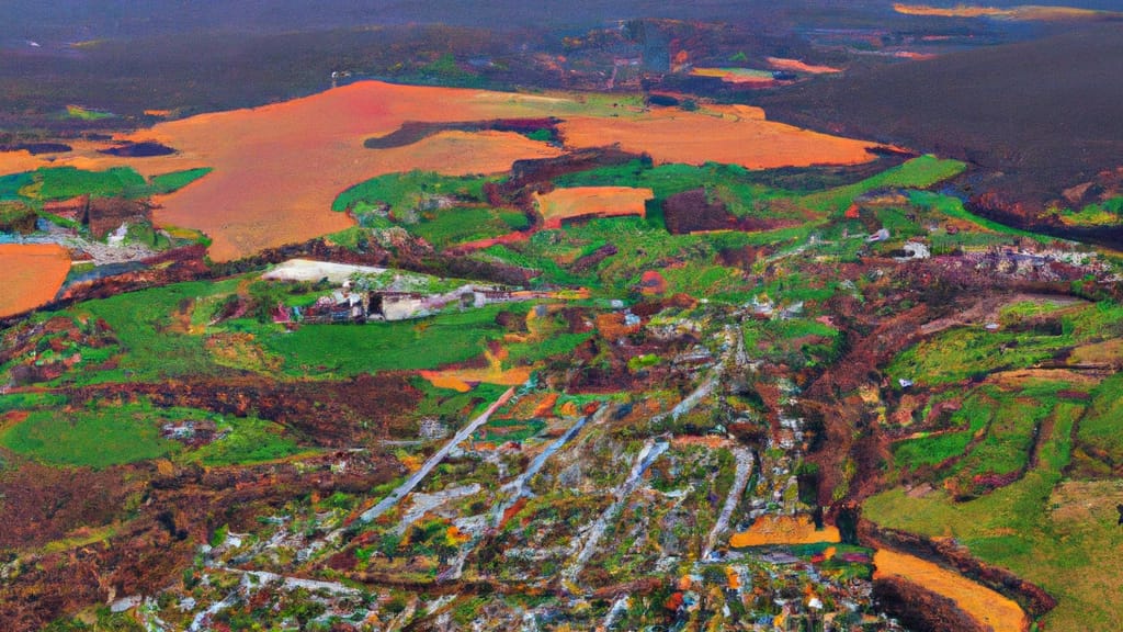 Hayes, Virginia painted from the sky