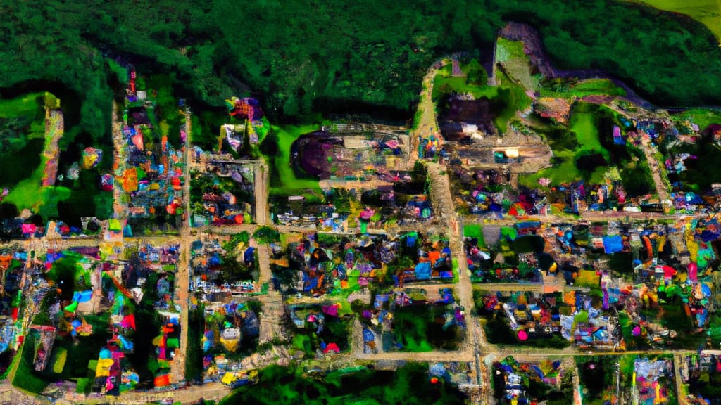 Hayward, Wisconsin painted from the sky