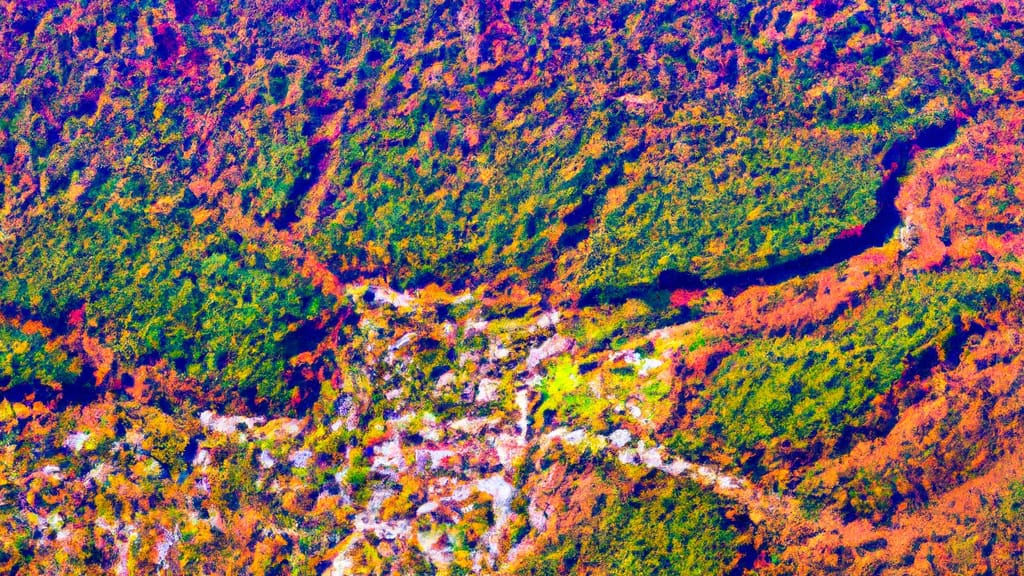 Hiawassee, Georgia painted from the sky