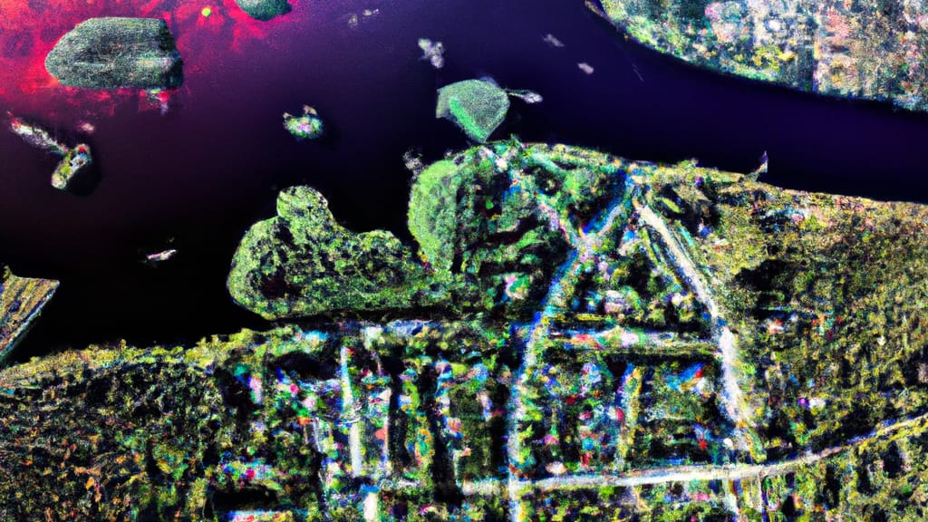 Homosassa, Florida painted from the sky