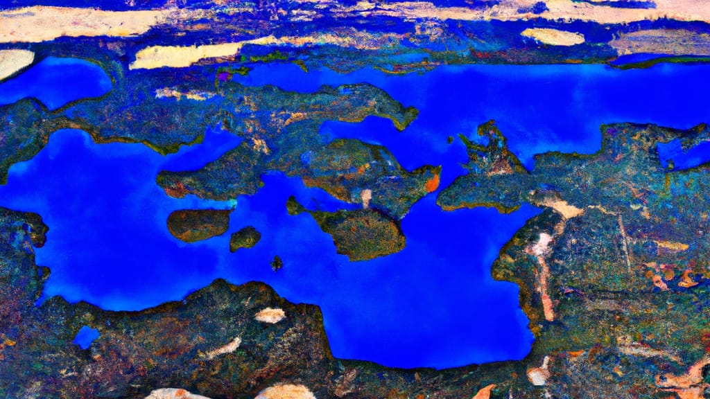 Howard Lake, Minnesota painted from the sky