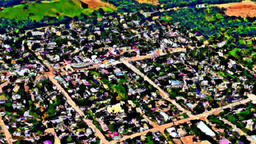Iola, Wisconsin painted from the sky