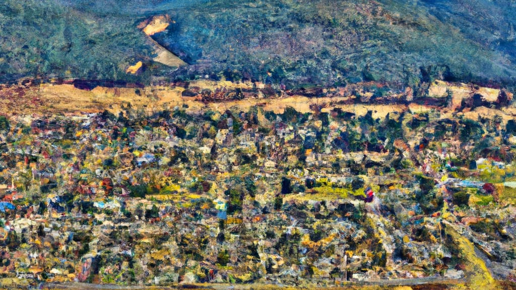 Jackson, California painted from the sky