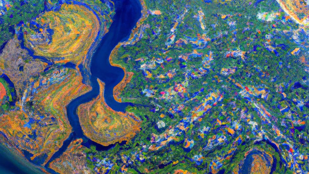 Johns Island, South Carolina painted from the sky