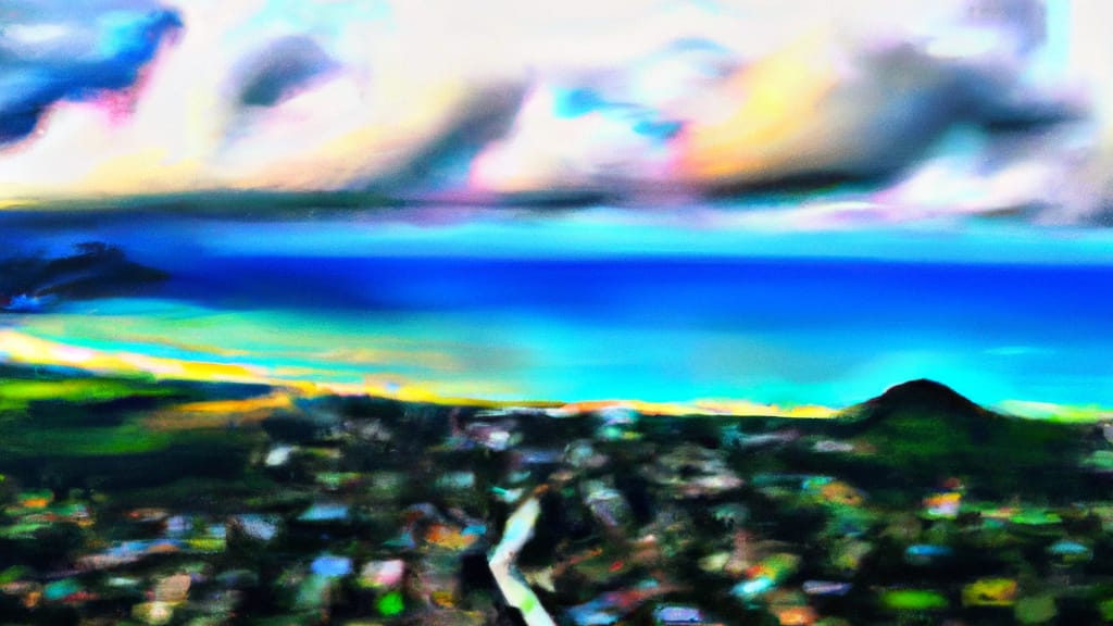Kailua, Hawaii painted from the sky