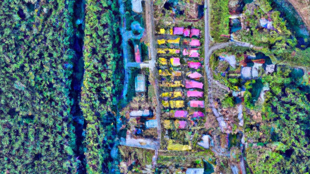 Laurys Station, Pennsylvania painted from the sky