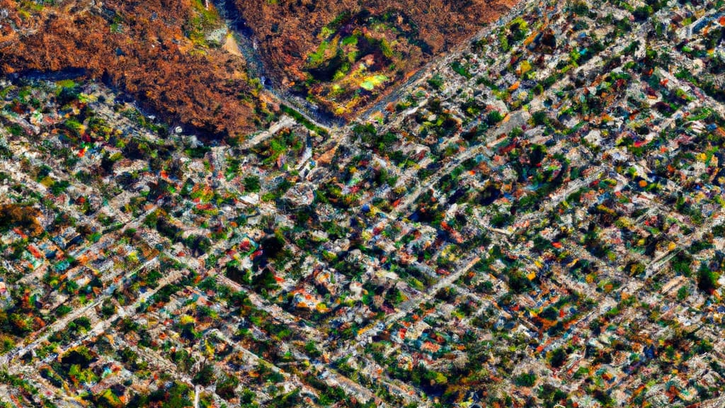 Lawrence Township, New Jersey painted from the sky