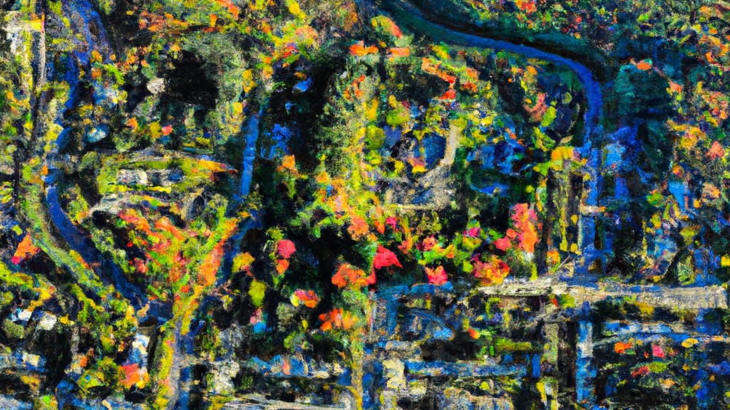 Lenox, Massachusetts painted from the sky
