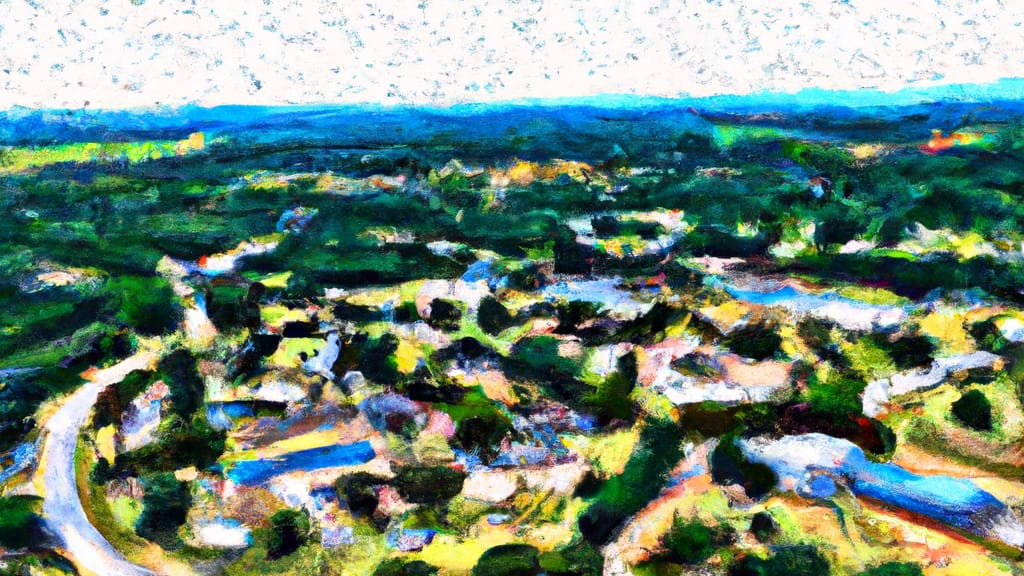 Liberty Hill, Texas painted from the sky