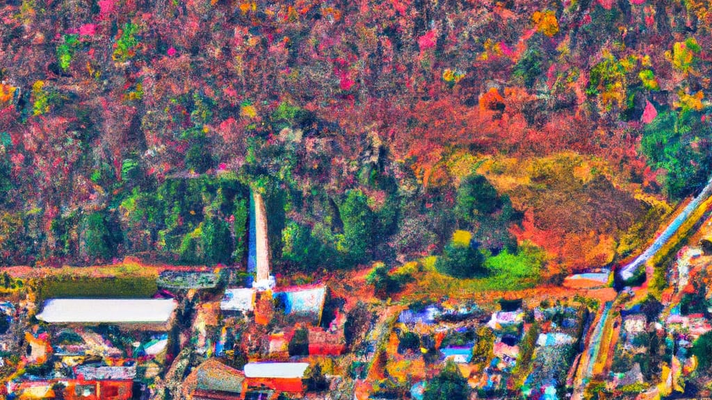 Medina, Tennessee painted from the sky